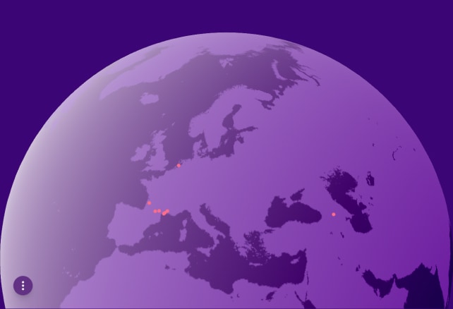 Interactive globe screenshot